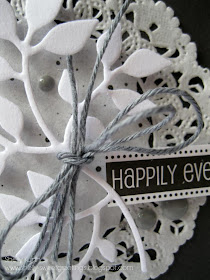 SRM Stickers Blog - Doily Wedding Card by Shelly - #card #wedding #doily #twine #stickers