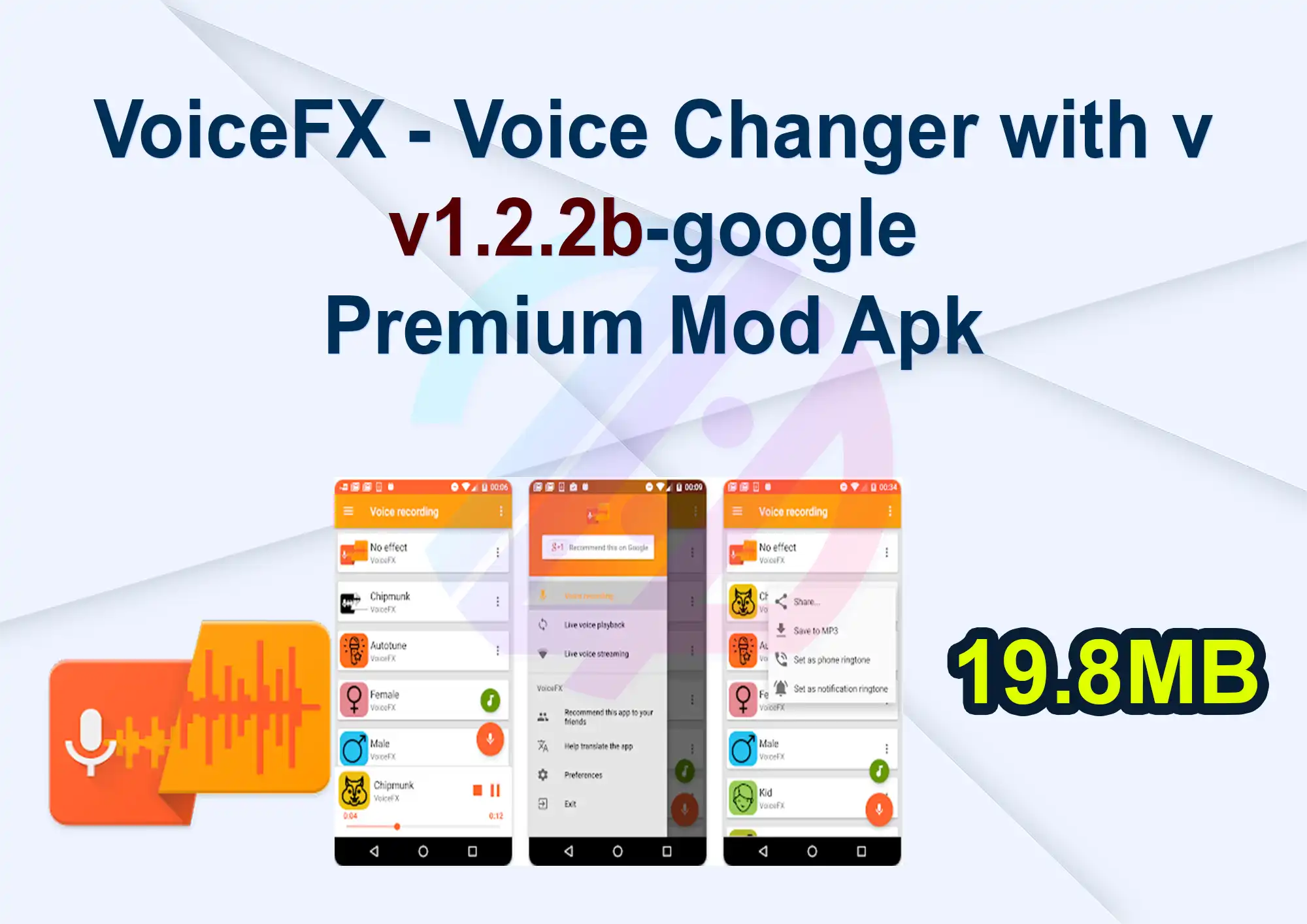 VoiceFX - Voice Changer with v v1.2.2b-google Premium Mod Apk