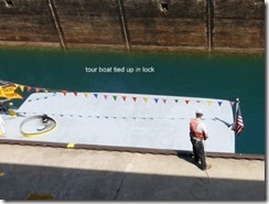 tour boat tied up in lock