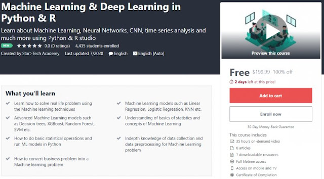 [100% Off] Machine Learning & Deep Learning in Python & R| Worth 199,99$
