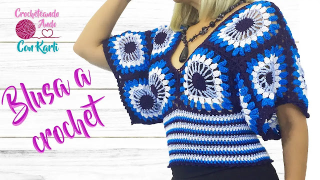 Blusa ojos a crochet