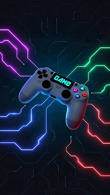 Game Controller Neon Wallpaper For Phone