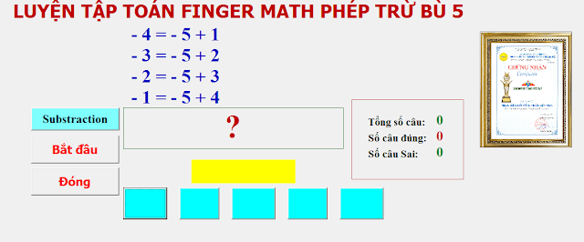 Phần mềm ảo tính Finger Math