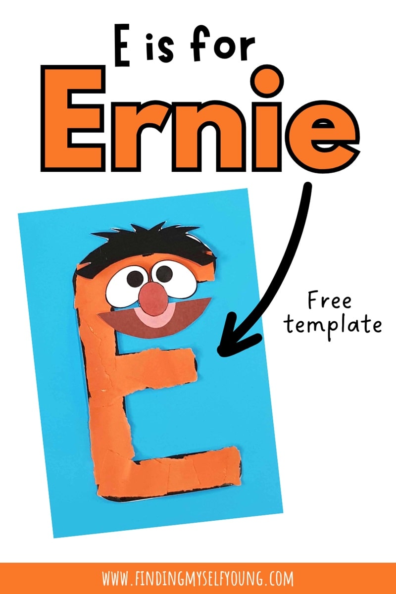 E is for Ernie Sesame Street letter E craft.