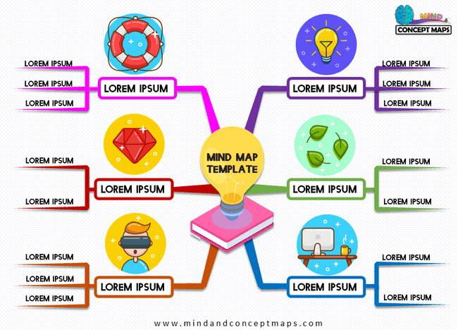 Mind map PowerPoint template with original design