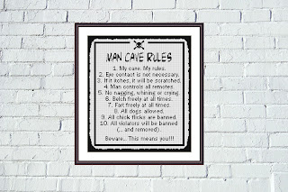 Man cave rules cross stitch - Tango Stitch