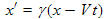 Inverse Lorentz transformation for x