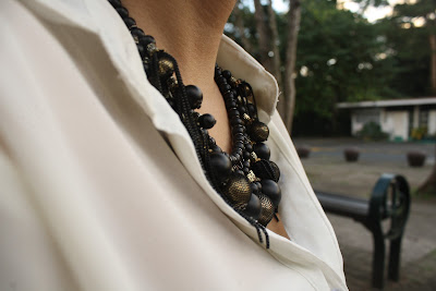 Affordable black beaded necklace from bazaar