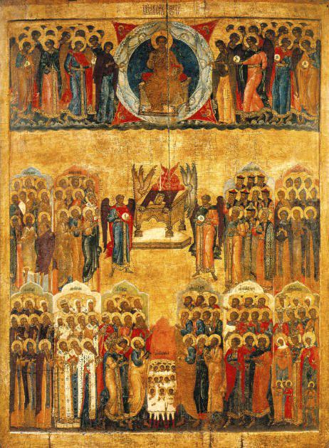 Неделя всех святых. Иконописец Семён Хромой. До 1616 года. Сольвычегодский Благовещенский собор