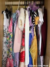 Dresses hanging in the wardrobe