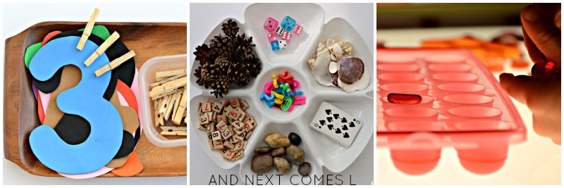 Math activities for kids that focus on counting & one-to-one correspondence from And Next Comes L