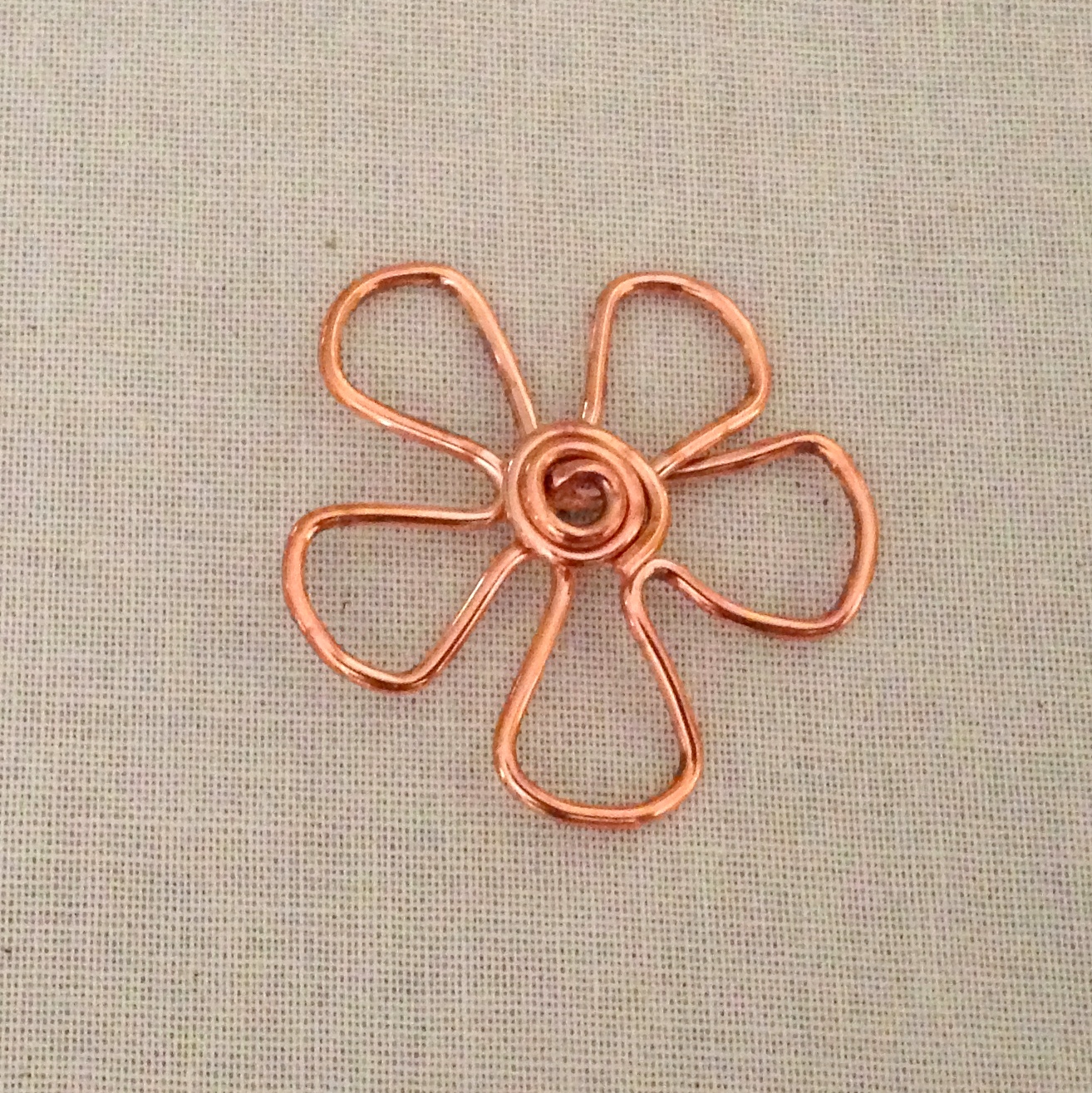 Copper Wire Flower by Lisa Yang Jewelry, Free Tutorial, DIY