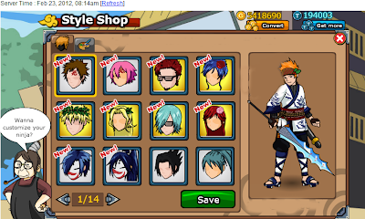 Ninja Saga Hack Ice Village Elite Set Clothes + Hairstyle 2012