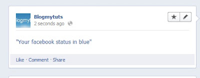 Write Anything in Your facebook status in Blue link Style