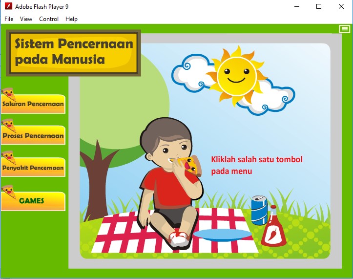 Media Pembelajaran Animasi  Flash SD Sistem Pencernaan 