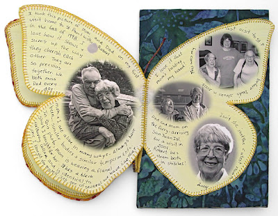 bead embroidery, bead journal project, mom's butterfly, by robin atkins