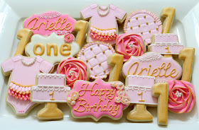 girly first birthday cookies