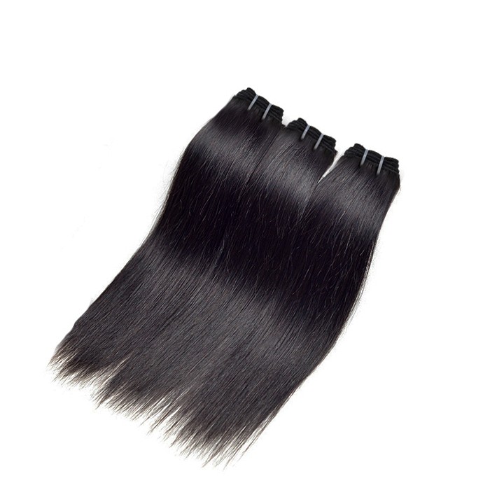  3 Bundles Straight Virgin Brazilian Hair Natural Black 180g