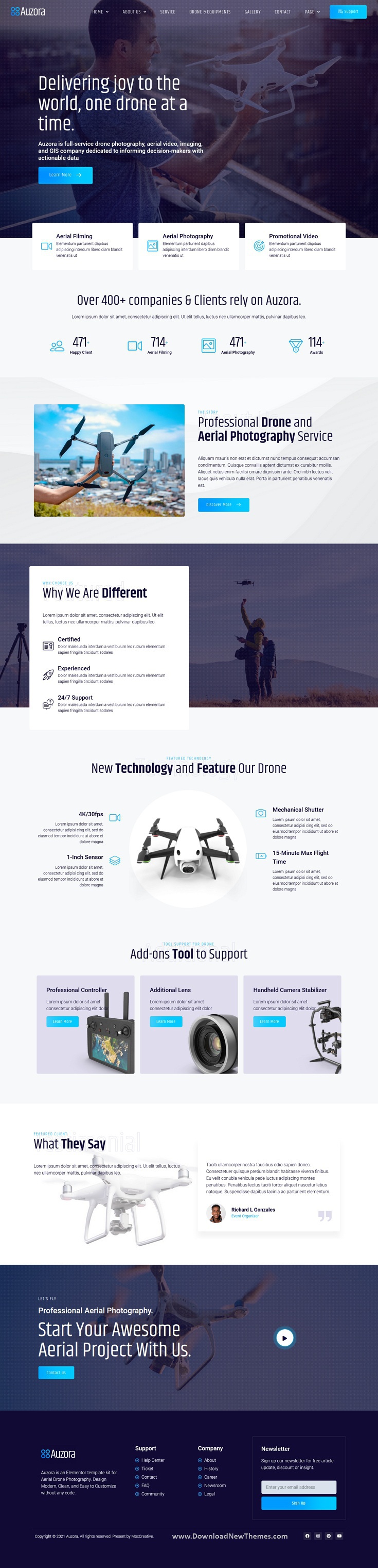 Drone Aerial Photography Elementor Template Kit