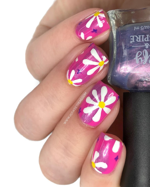 Floral Nail Art 25 Sweetpeas