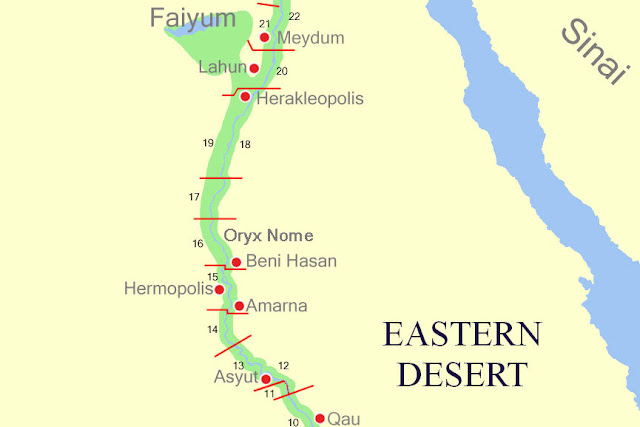 Map of Ancient Egypt Middle Nomes