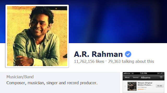 AR Rahman on FB