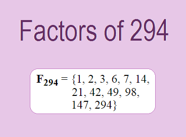 Factors of 294