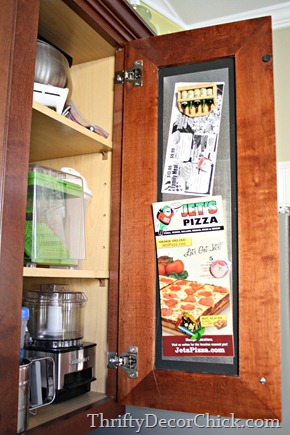 using back of cabinet doors for storage