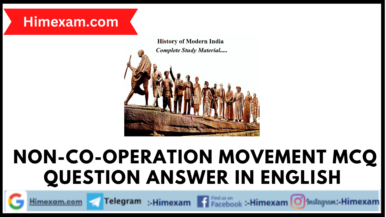 Non-Co-operation Movement MCQ Question Answer in English