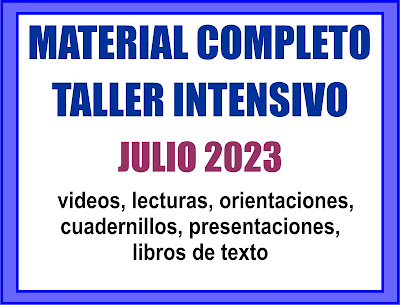 INSUMOS COMPLETOS PARA EL TALLER INTENSIVO JULIO 2023