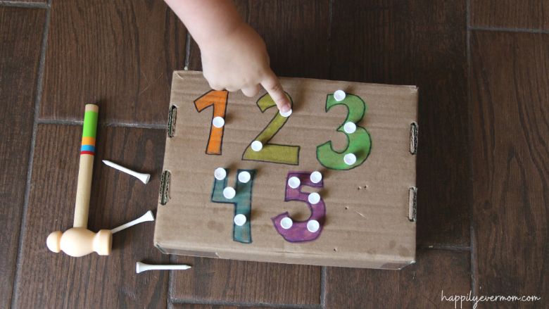 hammering numbers counting activity for preschoolers