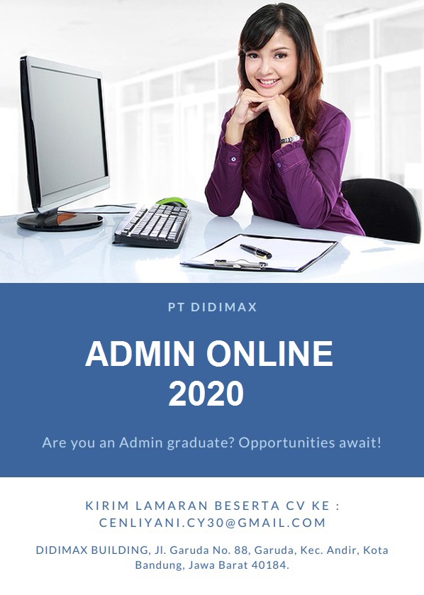 Lowongan Kerja Admin Online PT. Didimax Bandung Februari 2020 Lowongan Kerja Admin Online PT. Didimax Bandung Februari 2020