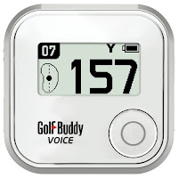 GolfBuddy Voice GPS, multilingual audio talking GPS, provides audio distance measurements, plus visual displays on 1" mono LCD screen, preloaded with over 35,000 worldwide golf courses