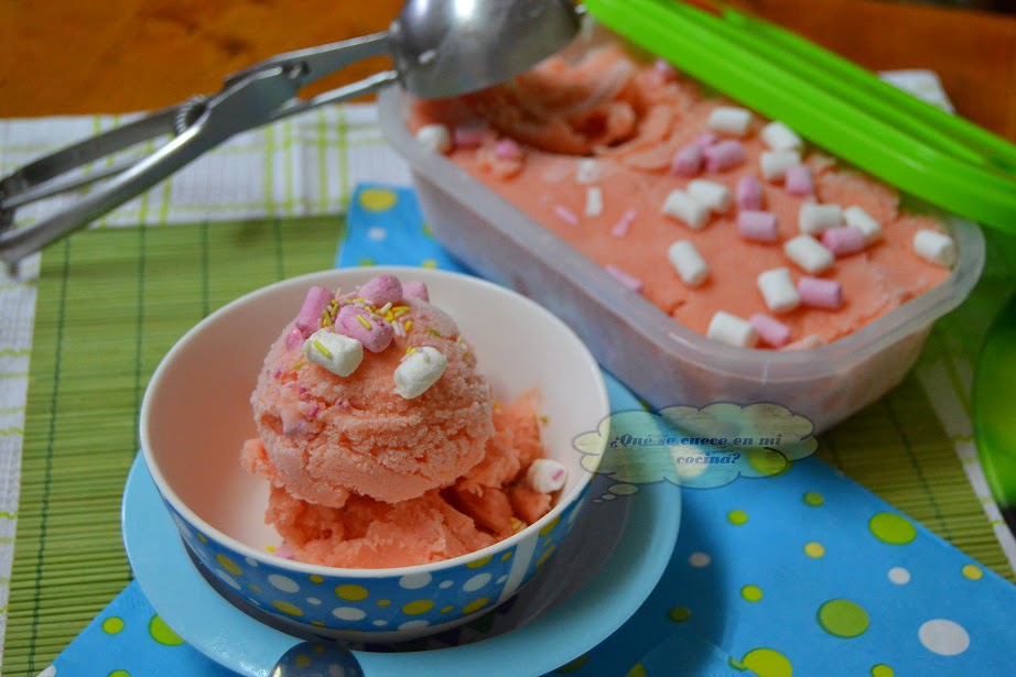 Helado con sabor a chuches con azúcar invertido