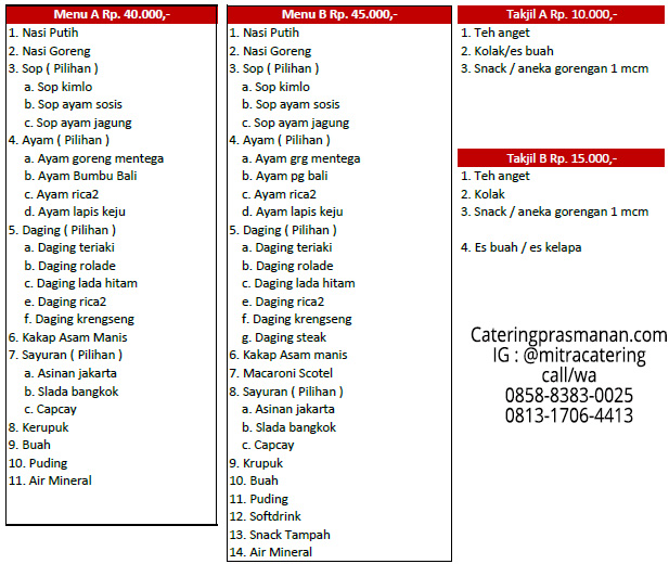 menu catering buka puasa bersama Ramadhan 2019 di Jakarta Tangerang Depok dan Bekasi