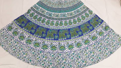 Jaipuri Cotton Printed Skirt - Elephant And Flower Print Design
