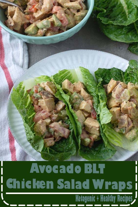 BLT Avocado Chicken Salad Wraps are a quick and easy solution to a fresh, no-heat lunch. They are high in protein, low in carbs, high in fiber and nutrients, but most of all, this salad is delicious.