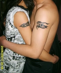 tribal tattoos designs_Romantic Couple in Tribal Tattoos Designs