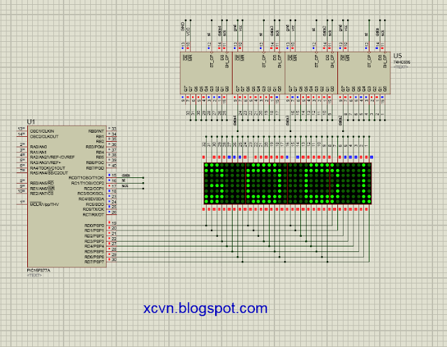 led matrix 8x32 pic16f877a ccs