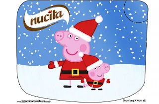 Etiqueta Nucita de Peppa Pig en Navidad para imprimir gratis.