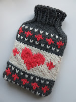 chunky bulky fairisle fair isle hot water bottle cover knitting pattern