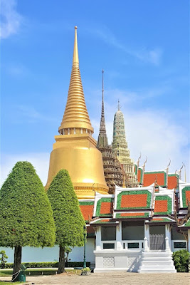 the spires of the grand palace in bangkok, thailand, teaching in thailand