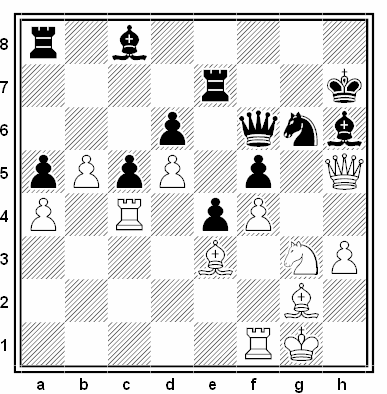 Posición de la partida de ajedrez Nikolai Krogius - Raymond Keene (Hastings 1970/71)