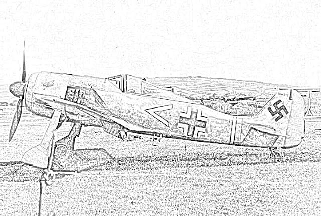 coloring page World War II fighter worldwartwo.filminspector.com