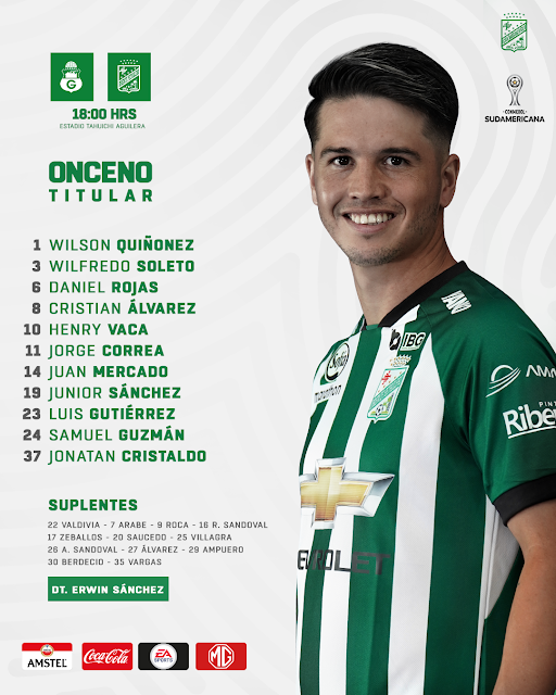 Alineaciones de Oriente Petrolero vs Guabira por Copa Sudamericana