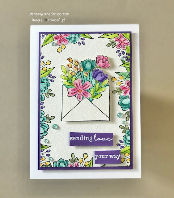 tips for using watercolour pencils with full of love stampin up rubber stamps