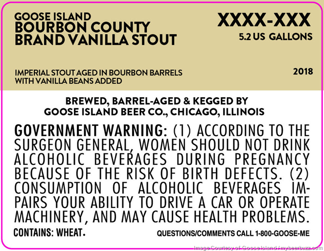 Goose Island Adding 2018 Bourbon County Reserve Elijah Craig, Neopolitan, Coffee, Vanilla, Bramble, Proprietors & Horchata