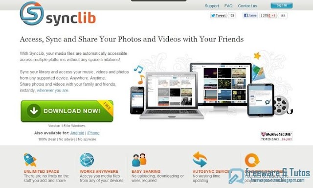 SyncLib : un service en ligne pour synchroniser et partager ses fichiers multimédia sur différents périphériques