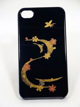Maki-e iPhone 4/4S Cover Case Made in Japan - Nami ni Shunju -Spring and Autum's Wave