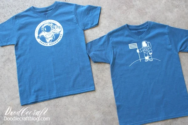 Make a Moon Landing Space Exploration Shirt to celebrate the 50th anniversary of the lunar landing with Cricut iron on vinyl, easypress 2 and the maker!